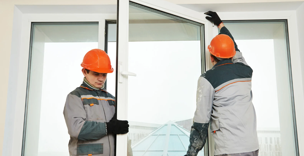 Operai esperti durante l'installazione di nuovi infissi, cruciale per garantire prestazioni ottimali